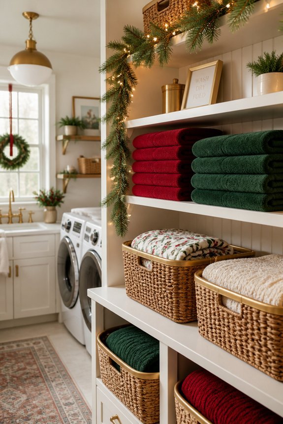 holiday themed towel arrangement