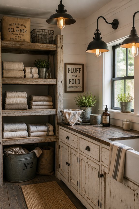 industrial farmhouse laundry lighting