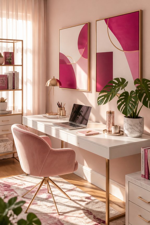 magenta wall art motivation