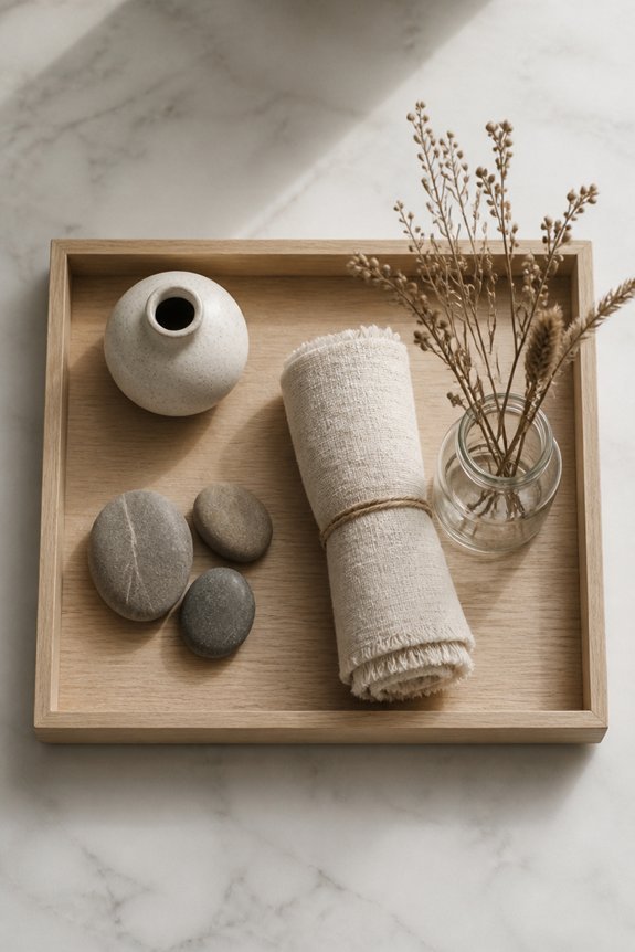 natural wood bathroom organization
