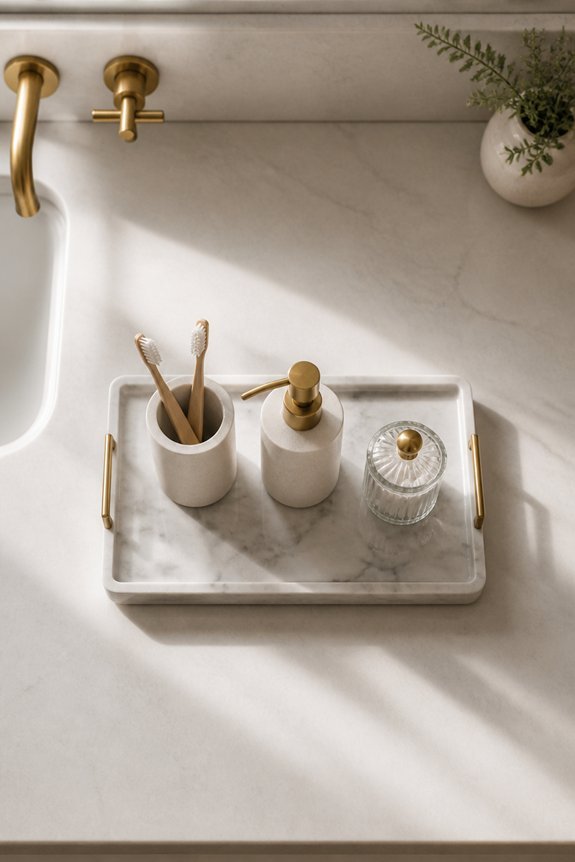 organize daily essentials tray