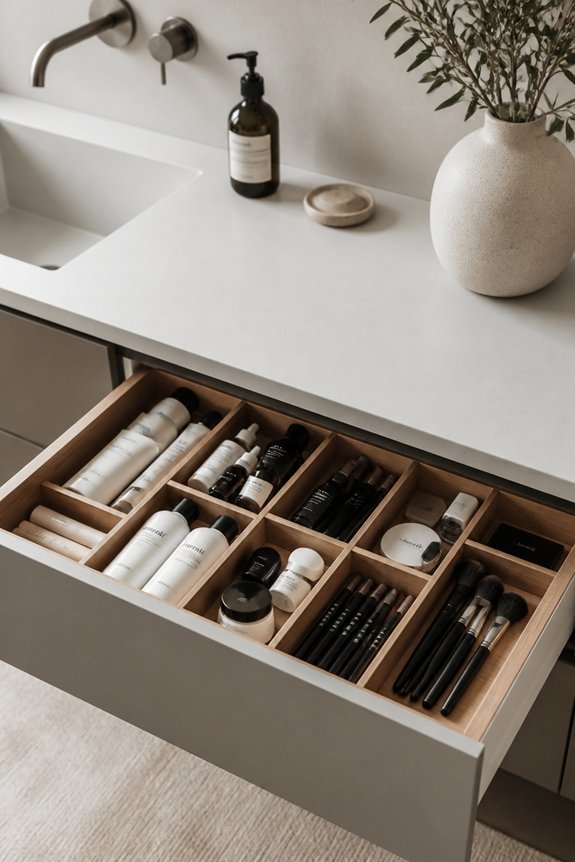 organize drawer with dividers