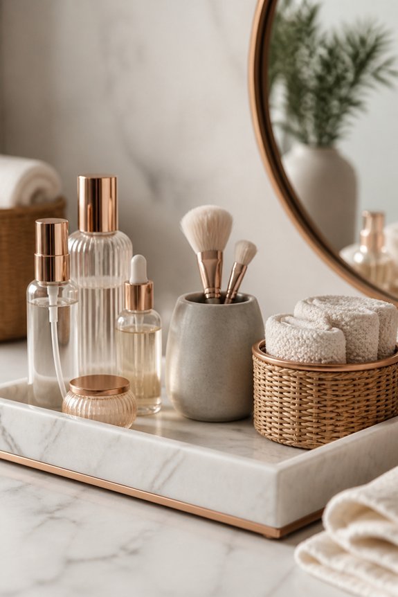 organize toiletries for accessibility
