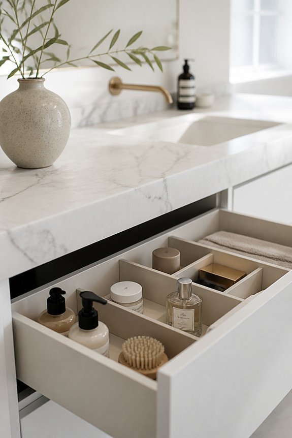 organized drawers clear counters