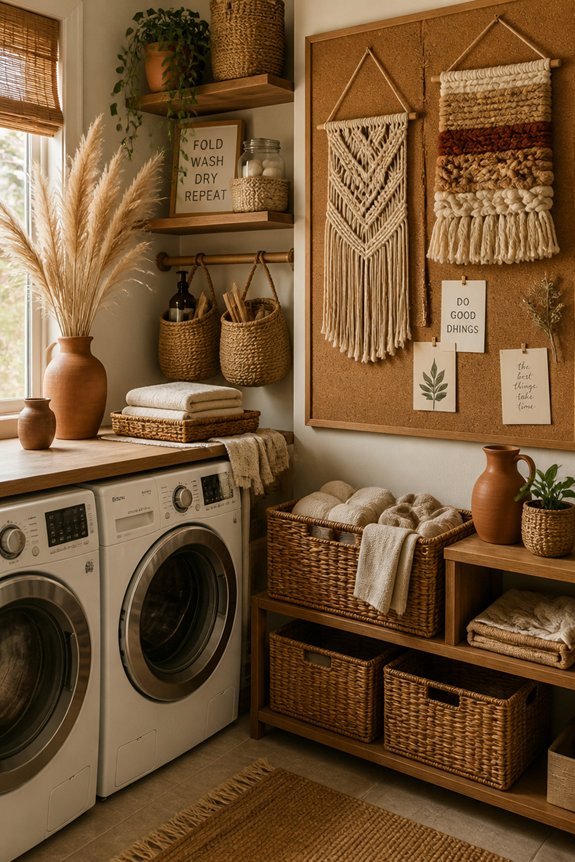 organized laundry with cork