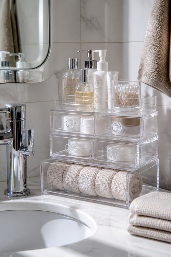 organized stackable acrylic storage
