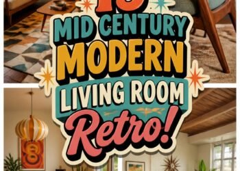 retro mid century living room