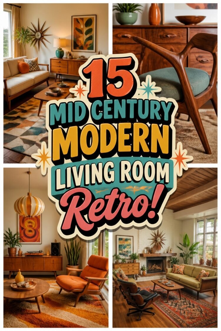 retro mid century living room
