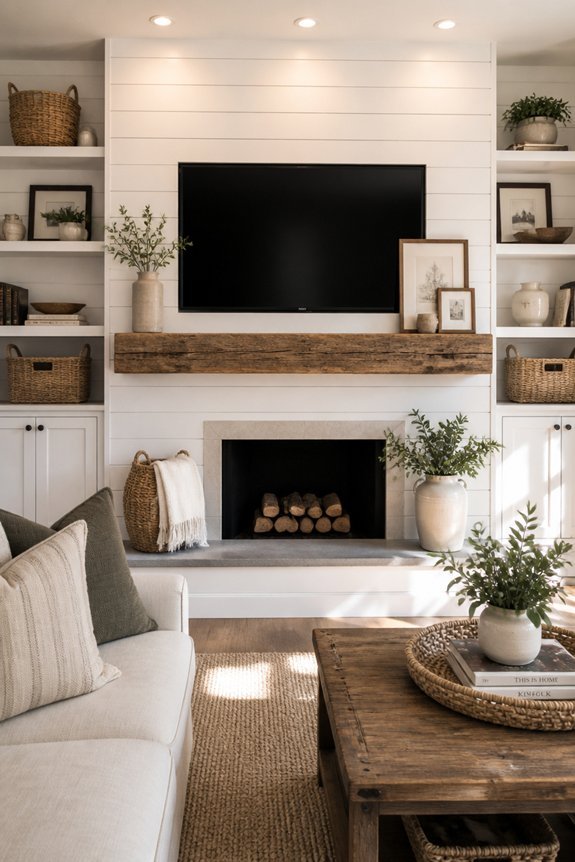 shiplap wall with rustic charm