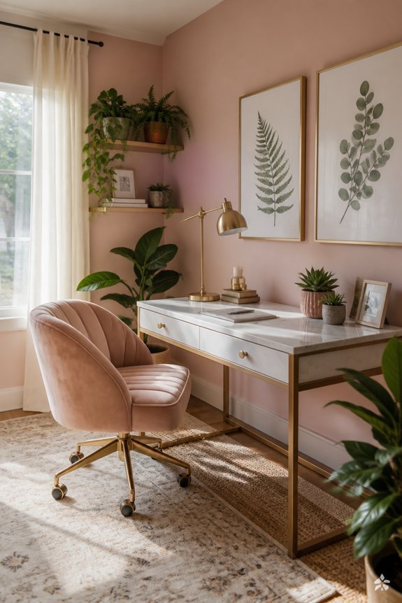 soft pink botanical decor