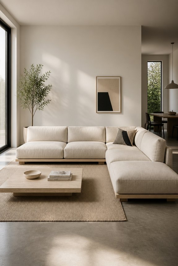 spacious minimalism with low profile