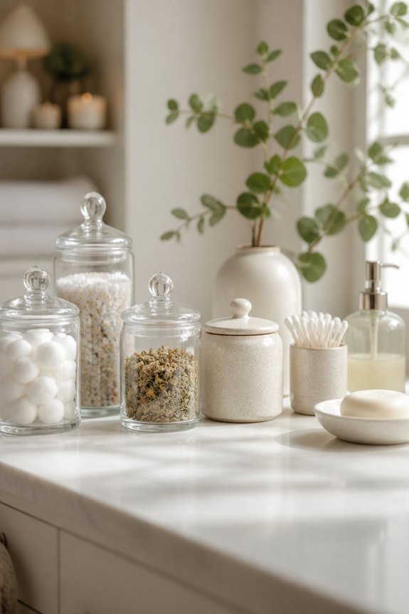 styled jars for organization