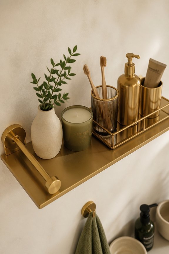 stylish brass and metal accents