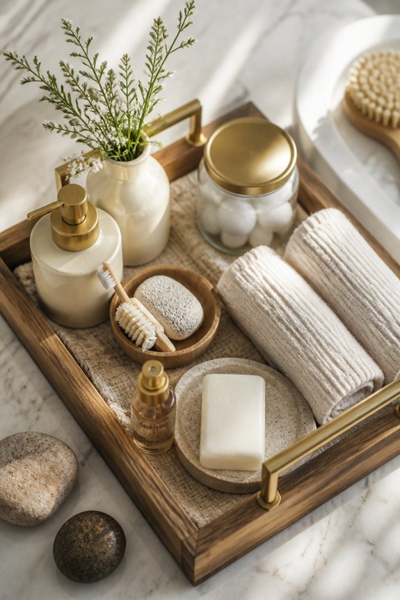 stylish mixed material bathroom decor