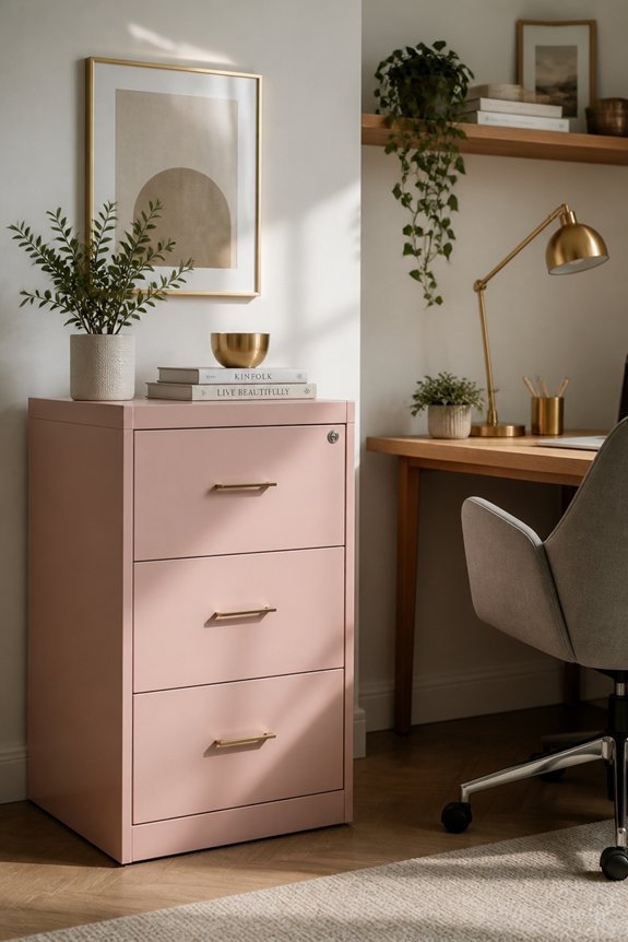 stylish soft pink organization