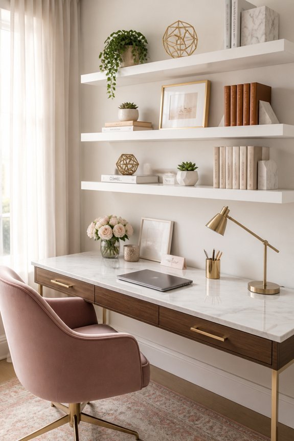 stylish storage with floating shelves