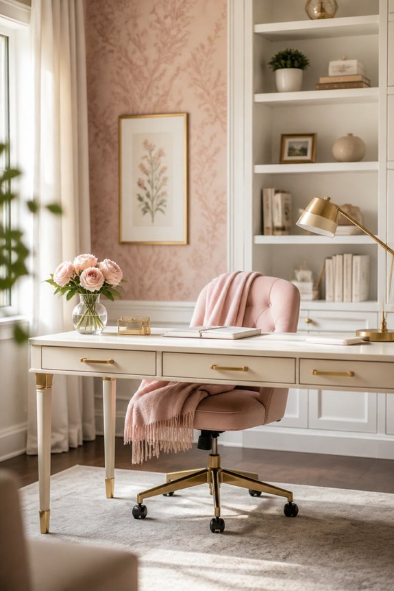subtle rose wallpaper accents