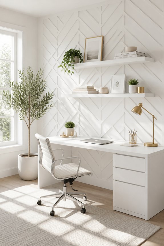 textured white accent wall
