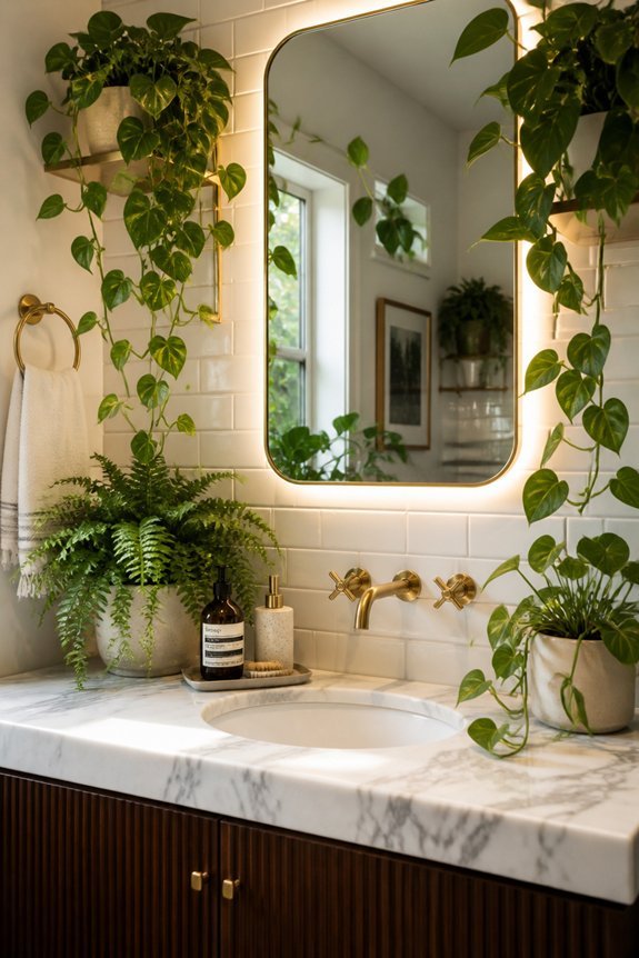 transform bathroom with plants