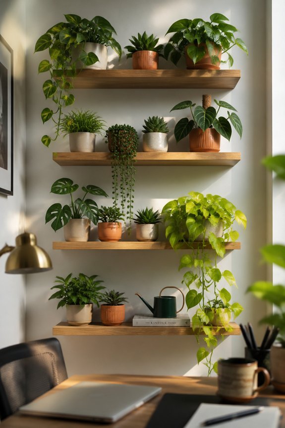 vertical garden with shelves