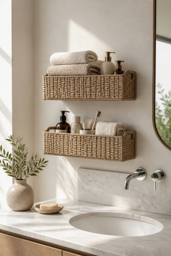 wall mounted baskets for storage