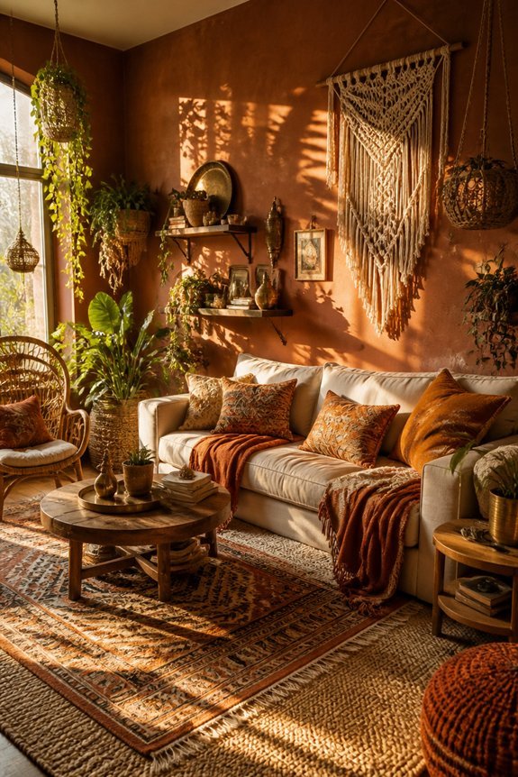 warm earthy boho tones