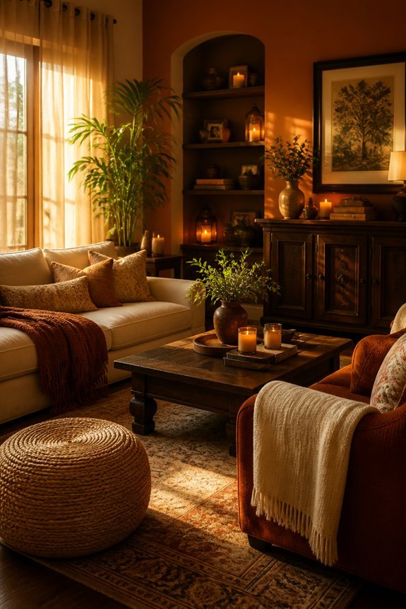 warm inviting living room
