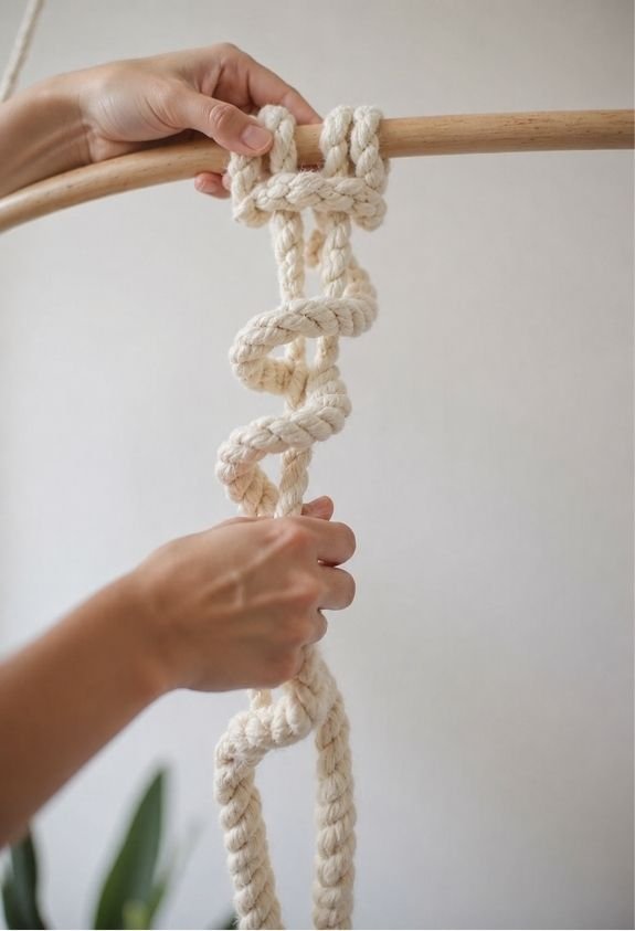 Alternating Half Hitch Spiral Hanger