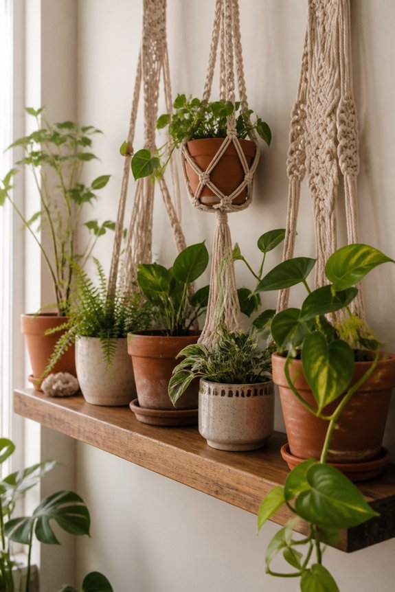 bohemian macram shelf decor