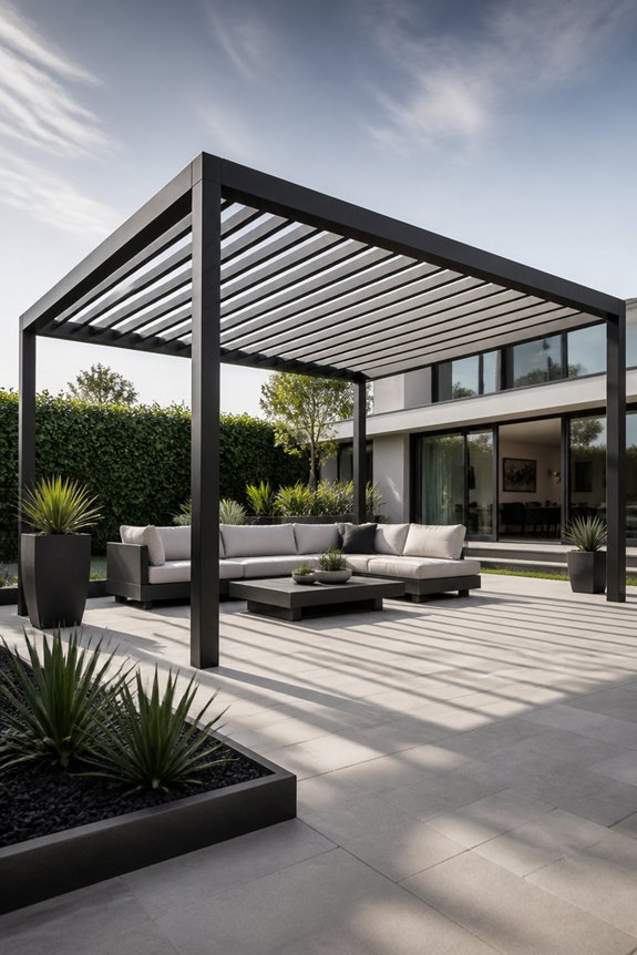 clean modern metal gazebos