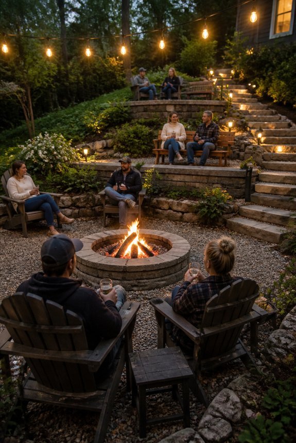 comfortable multi level outdoor seating