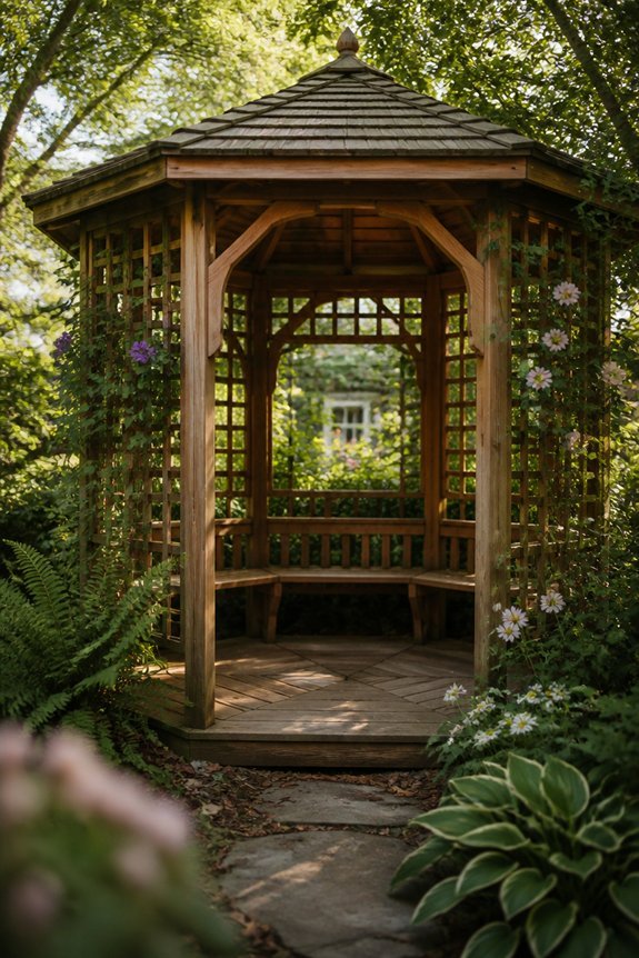 compact hexagonal garden gazebo