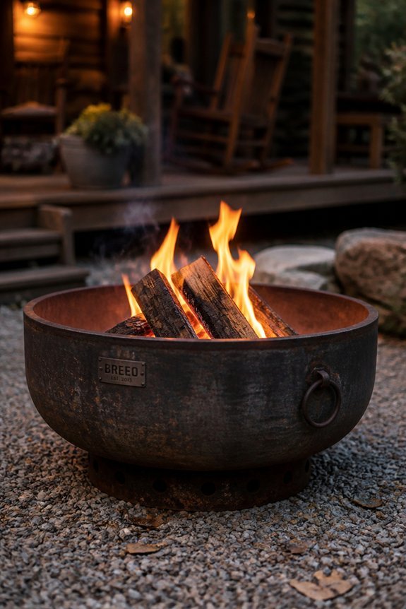 compact rustic fire bowls