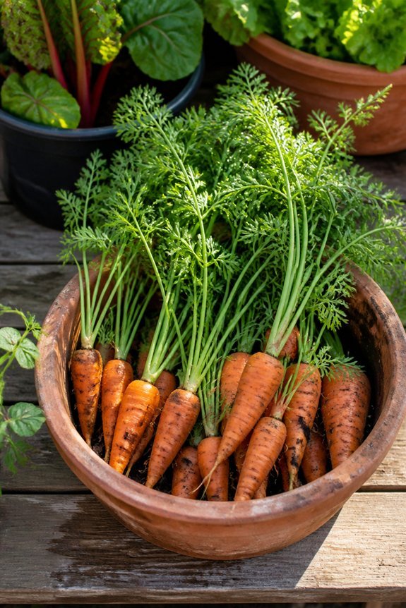 container grown carrots require care