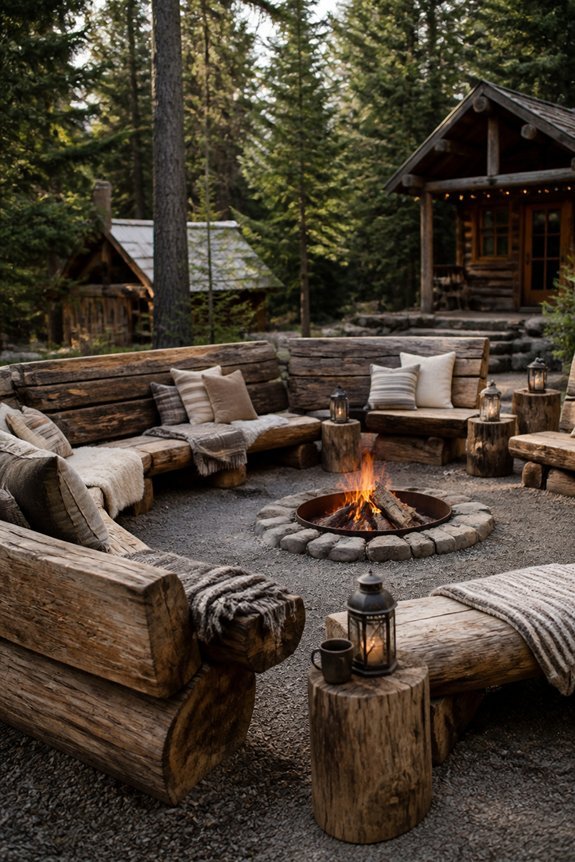 cozy integrated fire seating