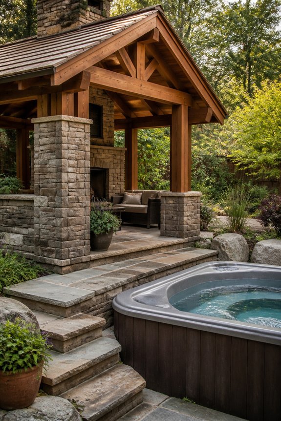 durable rustic hot tub gazebos