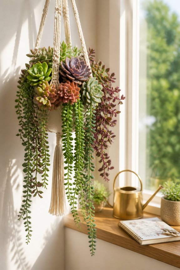 easy care hanging succulents