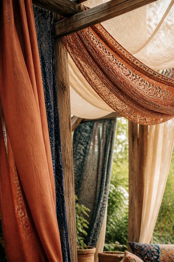 eclectic fabric pergola design