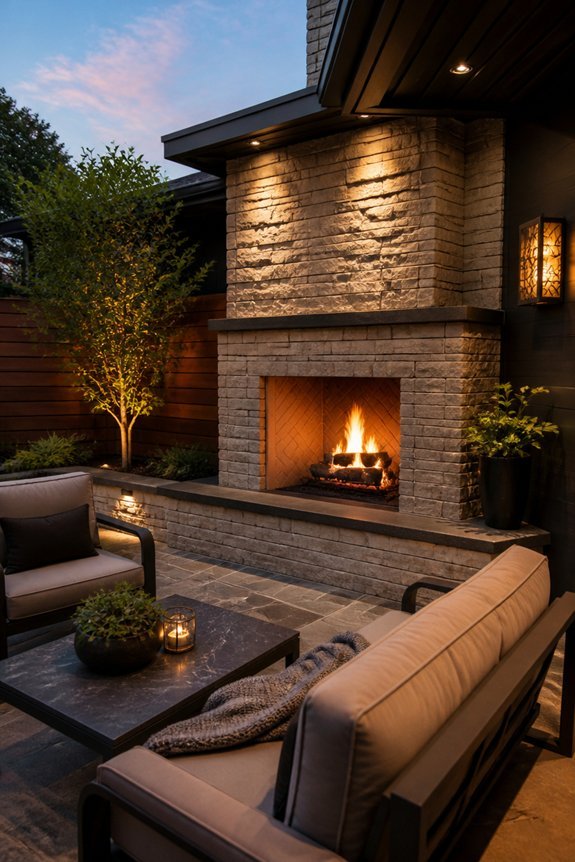elegant durable outdoor fireplaces