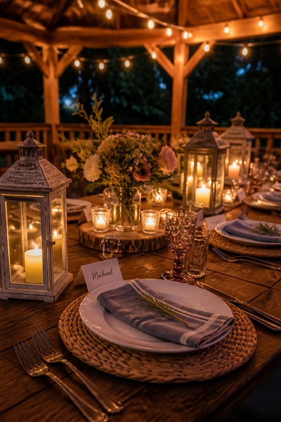 elegant gazebo dining lighting