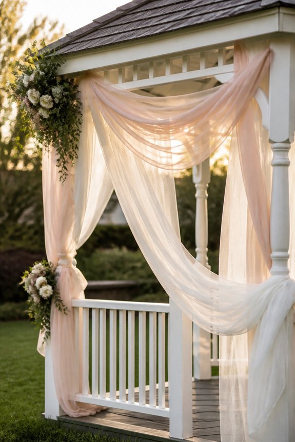 elegant gazebo with draped fabrics