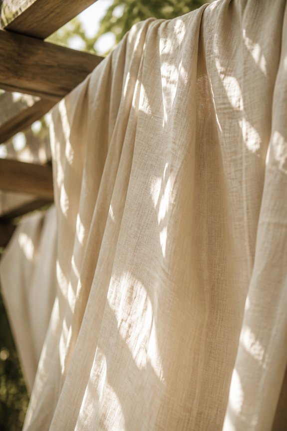 elegant linen pergola drapes