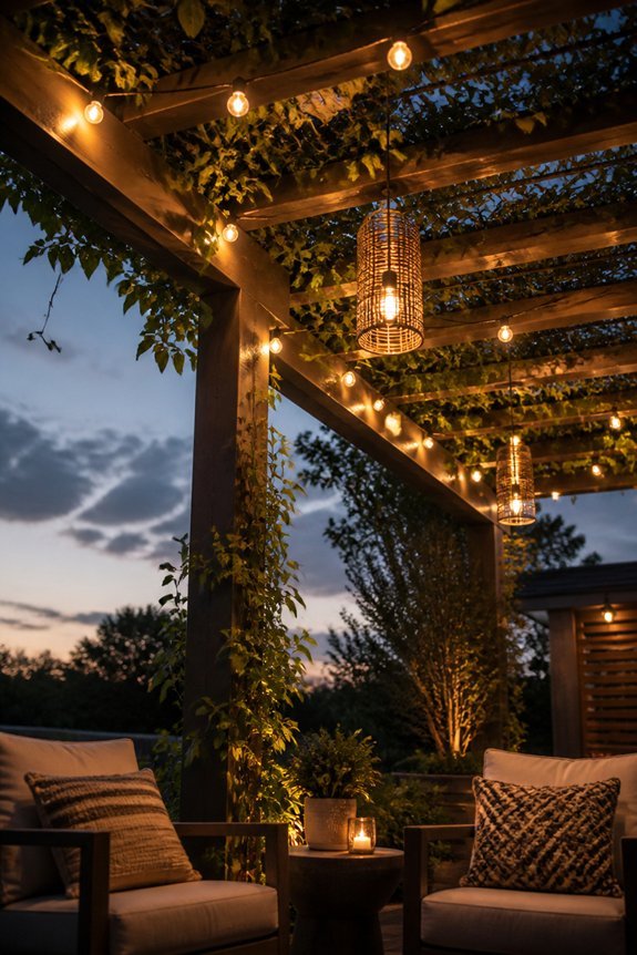 evening ambiance pergola lighting