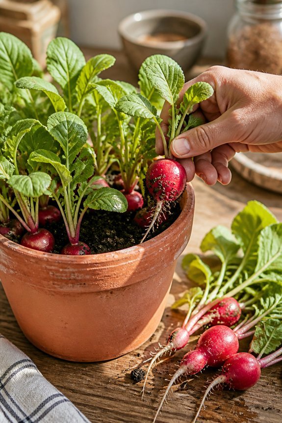 fast growing container radishes
