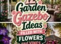 floral covered garden gazebos