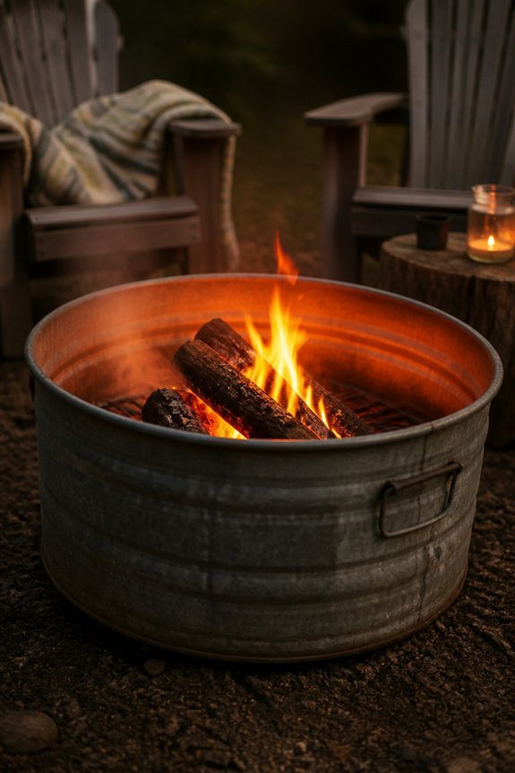 galvanized tub fire pit