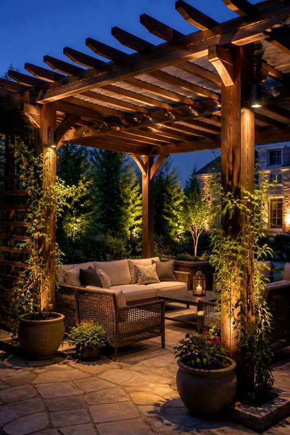 illuminate pergola with spotlights