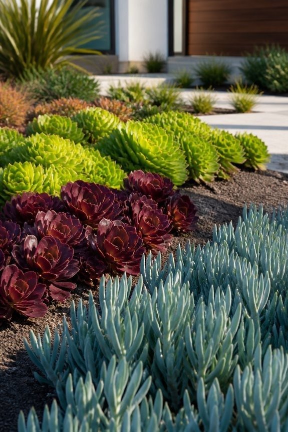 Vibrant Color-Blocking With Contrasting Succulents