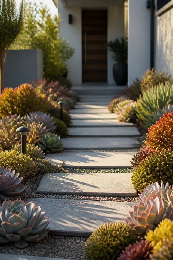 Drought-Proof Succulent Borders For Pathways