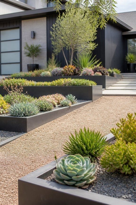 Clean-Edged Succulent Beds
